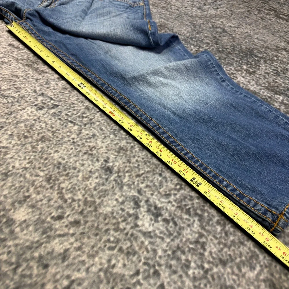 True Religion Jeans Mens 42x29 Blue World Tour Section Slim Stitched Flap Pocket
